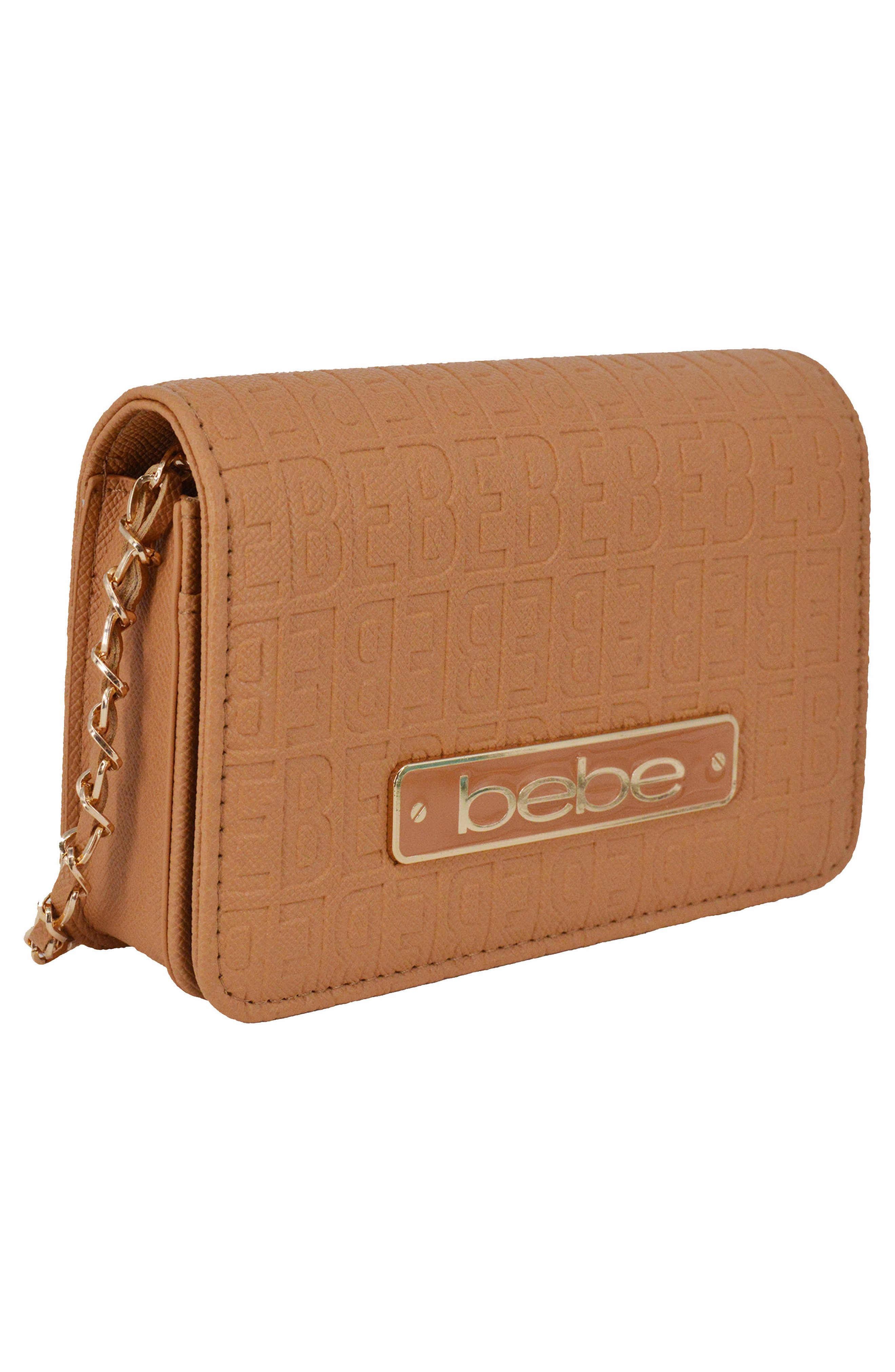 bebe Thea Crossbody Bag, Alternate, color, Camel