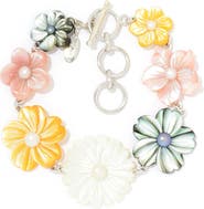 SAMUEL B. Carved Mother of Pearl Flower Bracelet