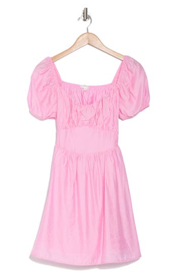BLU PEPPER BLU PEPPER PUFF SLEEVE BACK TIE MINIDRESS
