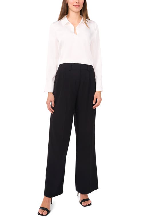 Halogenr Halogen(r) Satin Johnny Collar Popover Top In New Ivory