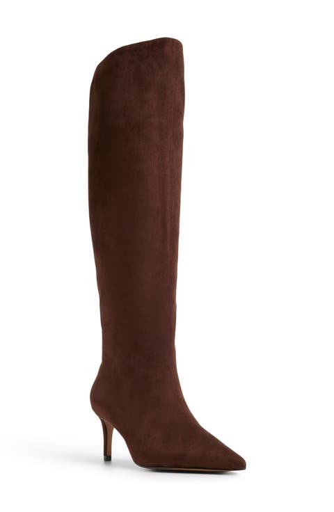 Kaylynn Pointed Toe Knee High Boot (Women)