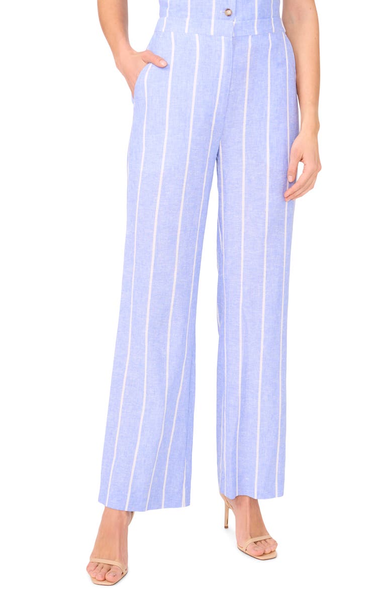 Halogen<sup>®</sup> Stripe Linen Blend Straight Leg Pants, Main, color, Ultramarine