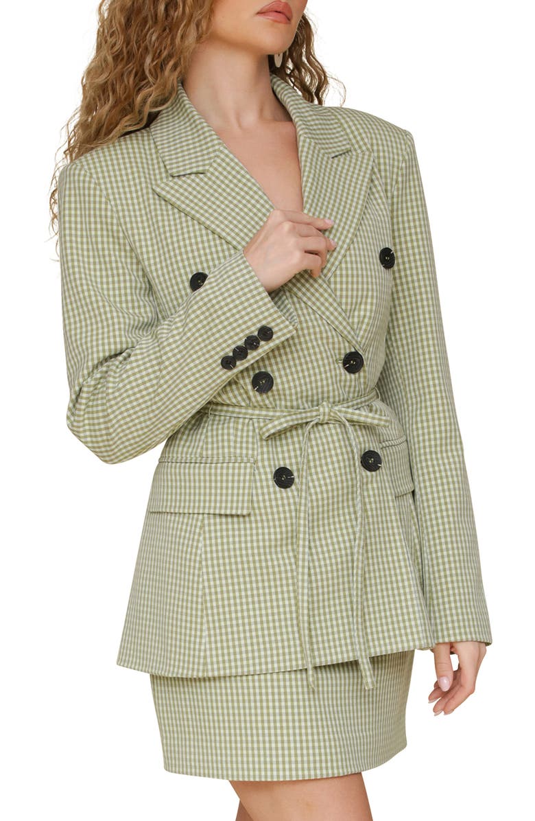 Avec Les Filles Double Breasted Gingham Blazer, Alternate, color, 