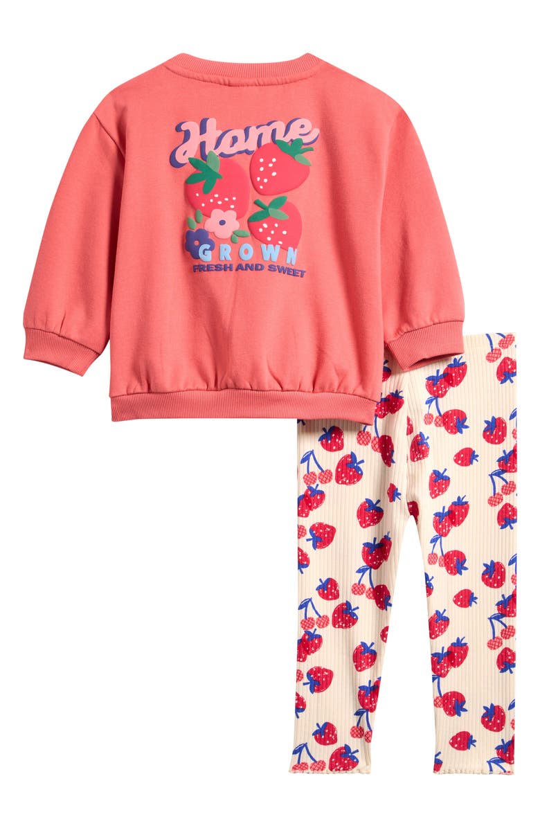 NEXT Berry Sweatshirt & Leggings Set, Alternate, color, Red