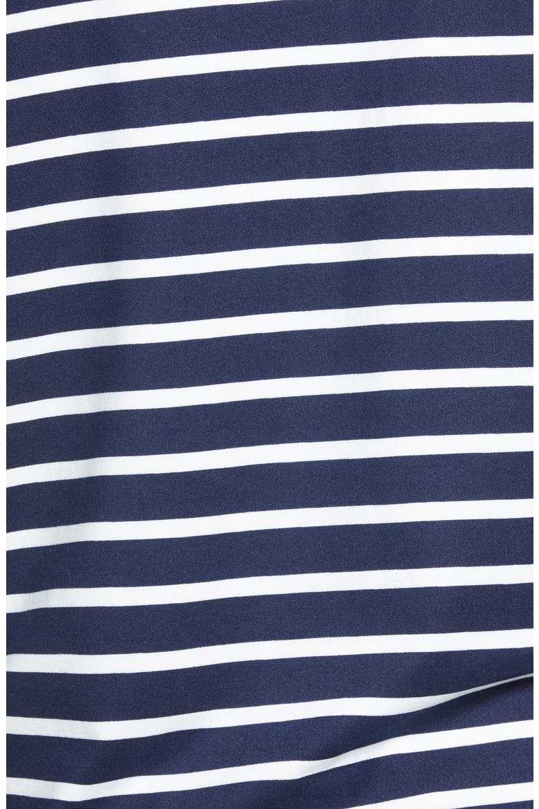 Stripe V-Neck Butter Top, Alternate, color, NAVY/ IVORY