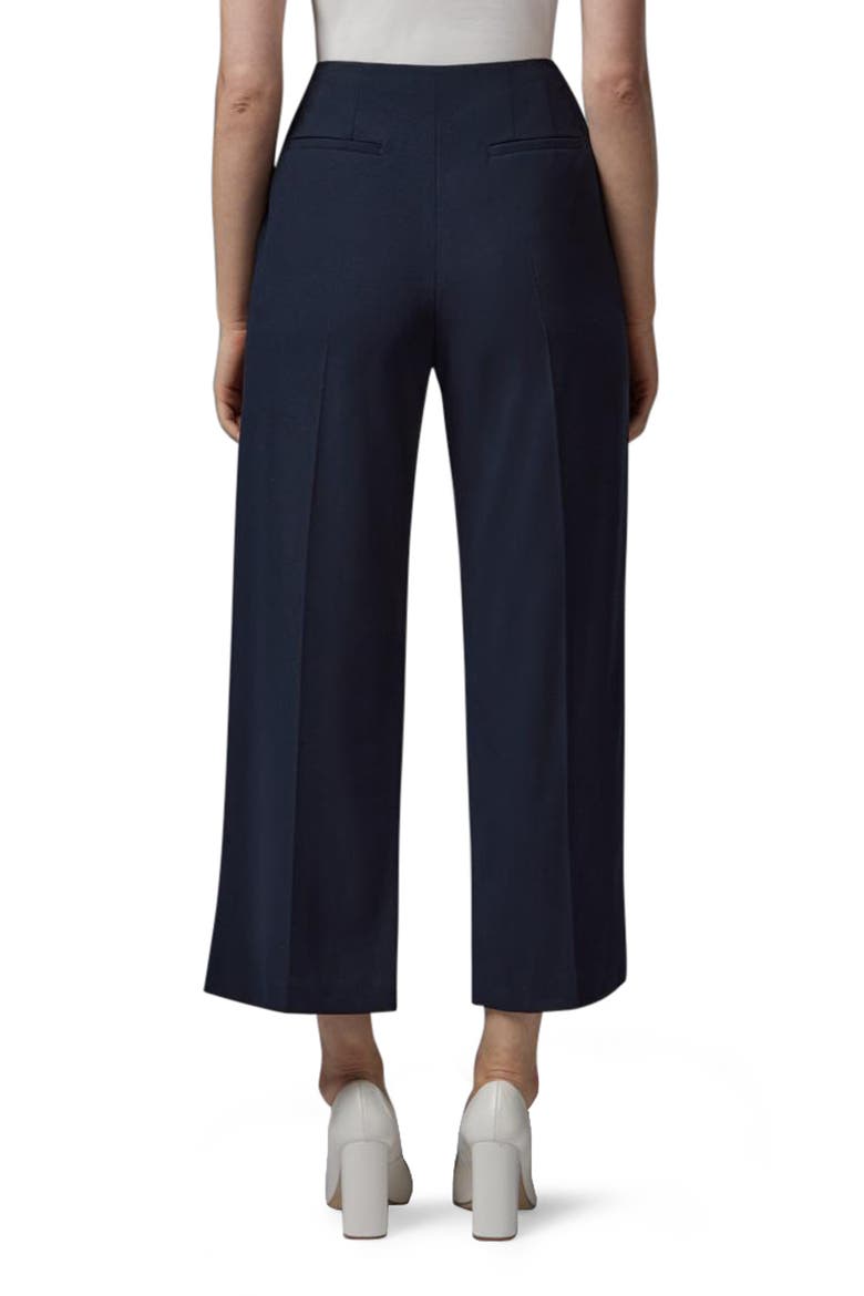 Parker Button Detail Crop Straight Leg Trousers, Alternate, color, MIDNIGHT