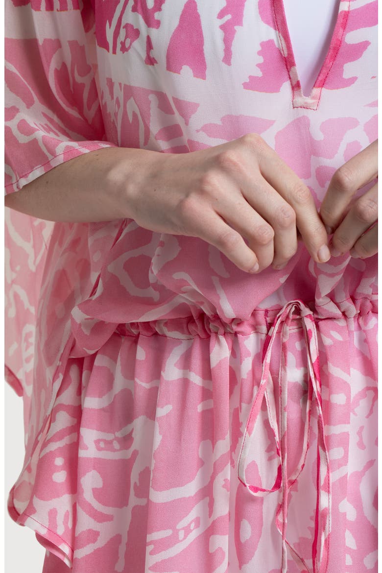 Abstract Print Cover-Up Kaftan, Alternate, color, PURPLE