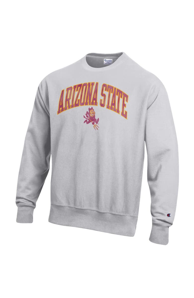 Champion Men's Champion Gray Arizona State Sun Devils Distressed Arch Over Logo Reverse Weave Crew Neck Sweatshirt, Alternate, color, Gray