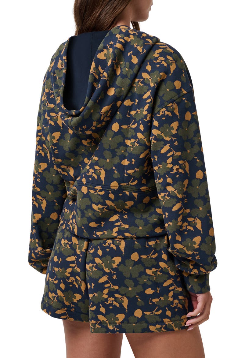 Cloud Fleece Floral Zip-Up Hoodie, Alternate, color, NAVY BLAZER FLORAL MULTI
