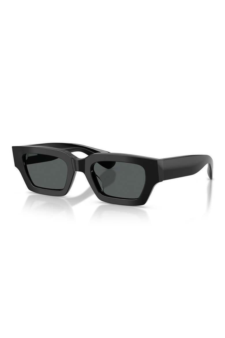 50mm Jil Sander Edition 6 Rectangular Sunglasses, Alternate, color, BLACK / CARBON GREY