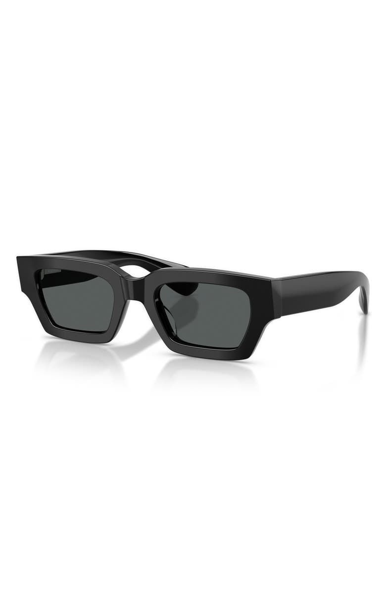Oliver Peoples 50mm Jil Sander Edition 6 Rectangular Sunglasses, Alternate, color, Black / Carbon Grey
