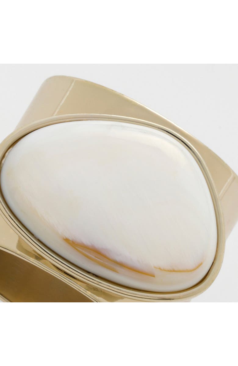 Joanna Buchanan Gilt edge shell napkin rings, set of two, Alternate, color, Cream