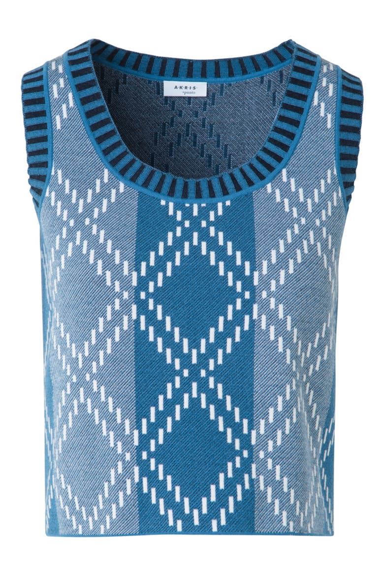 Diamond Jacquard Sweater Tank, Alternate, color, MEDIUM BLUE-MULTICOLOR