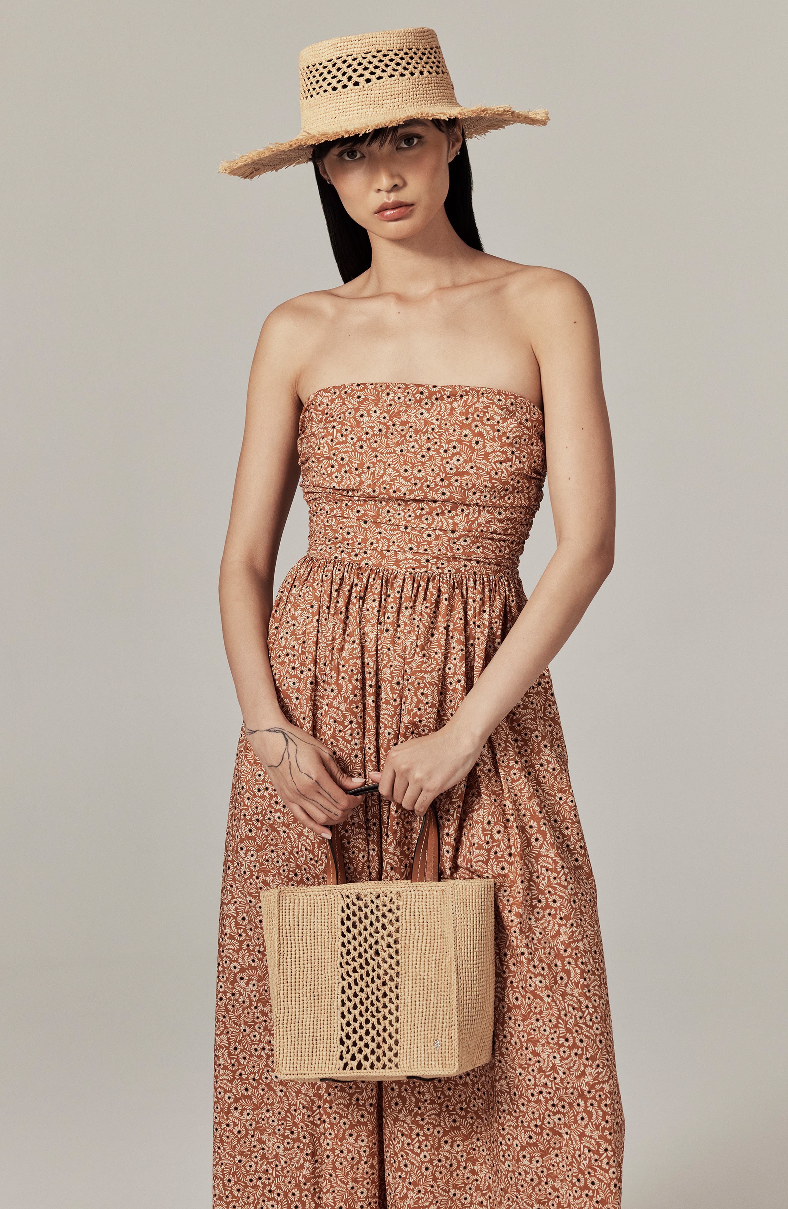 Mini Arleth Crochet Raffia Tote, Alternate, color, NATURAL