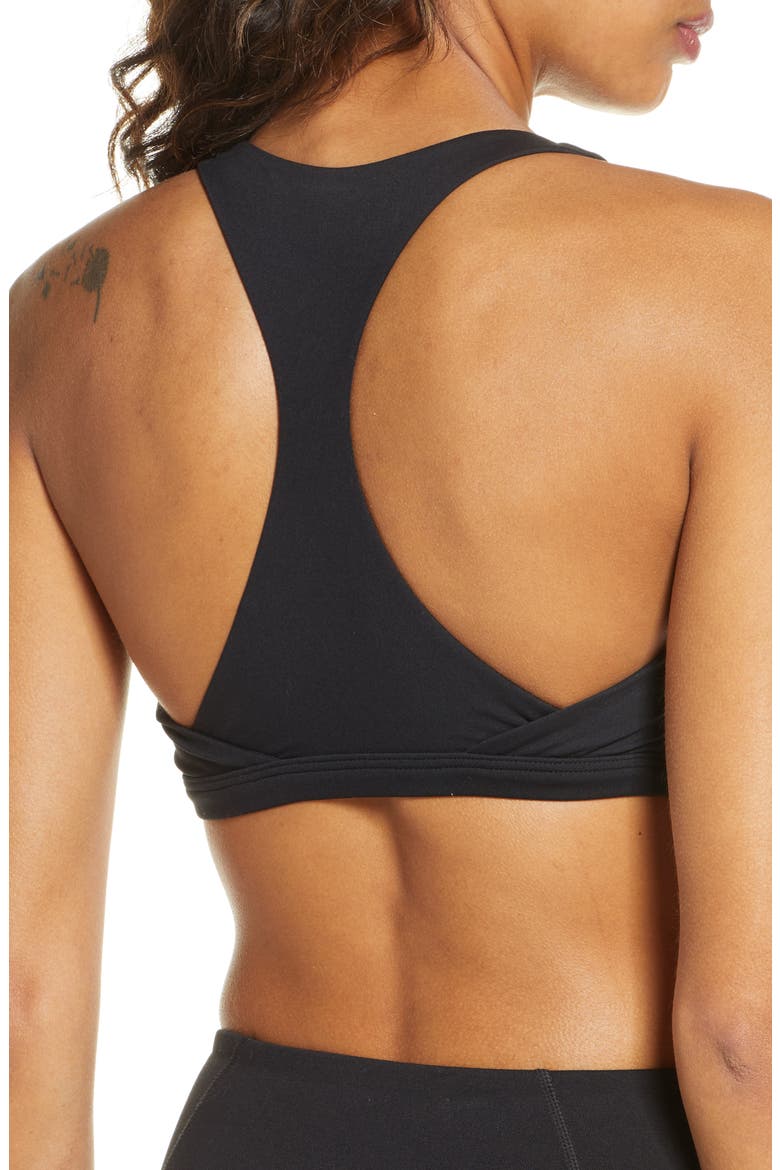 Rainbow Reana Racerback Sports Bra, Alternate, color, BLACK