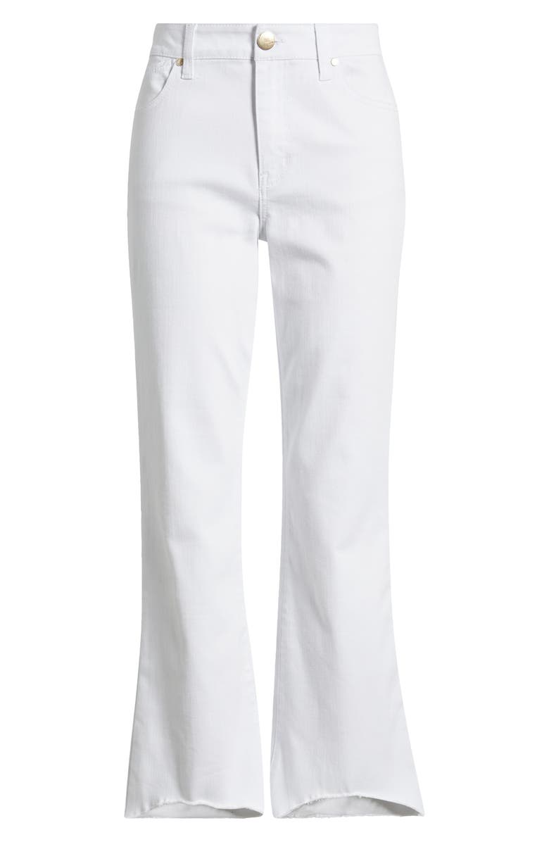 1822 Denim Raw Hem High Waist Demi Bootcut Jeans, Alternate, color, White