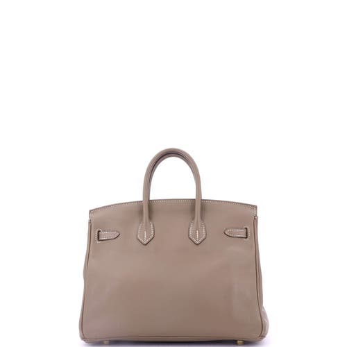 Pre-owned Hermes Hermes Birkin Handbag Grey Swift With Gold Hardware 25 In Brown