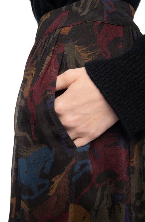 Zadig & Voltaire Jadys Mousseline Horses Skirt In Brown