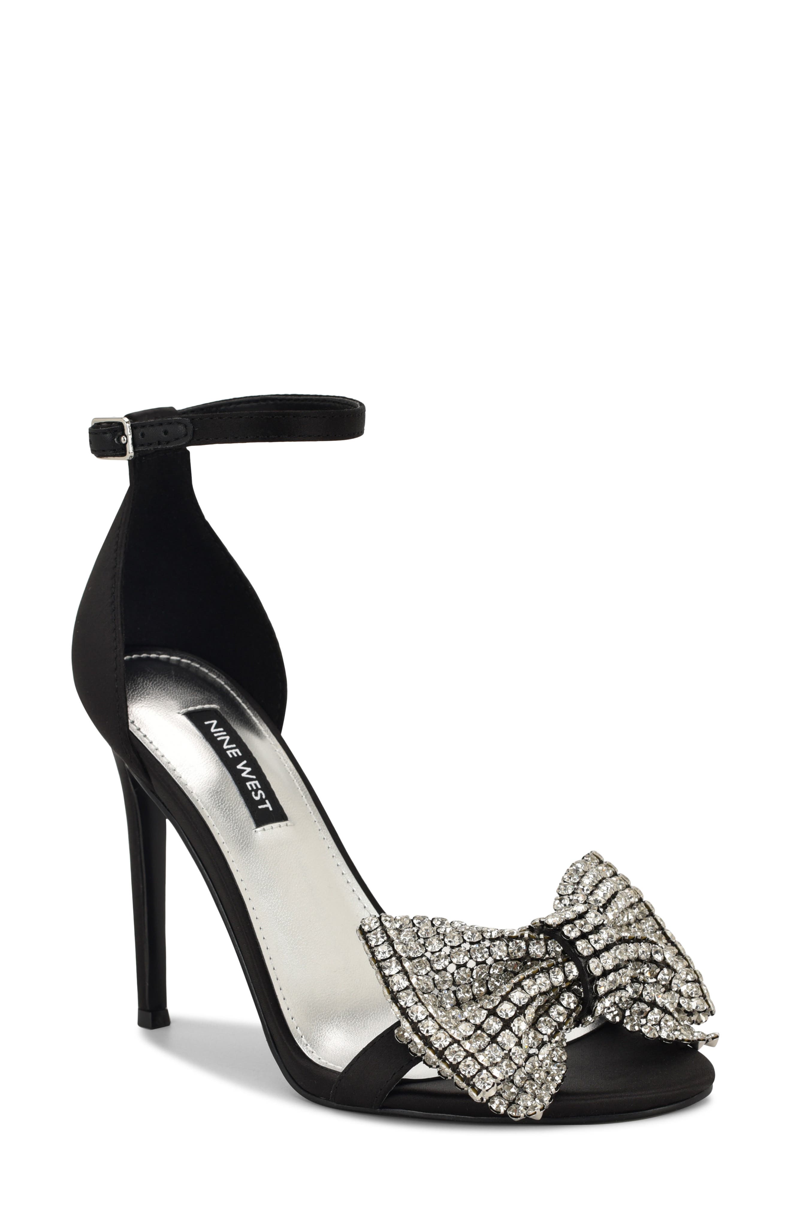 Nine West Tansie Ankle Strap Sandal, Main, color, Black