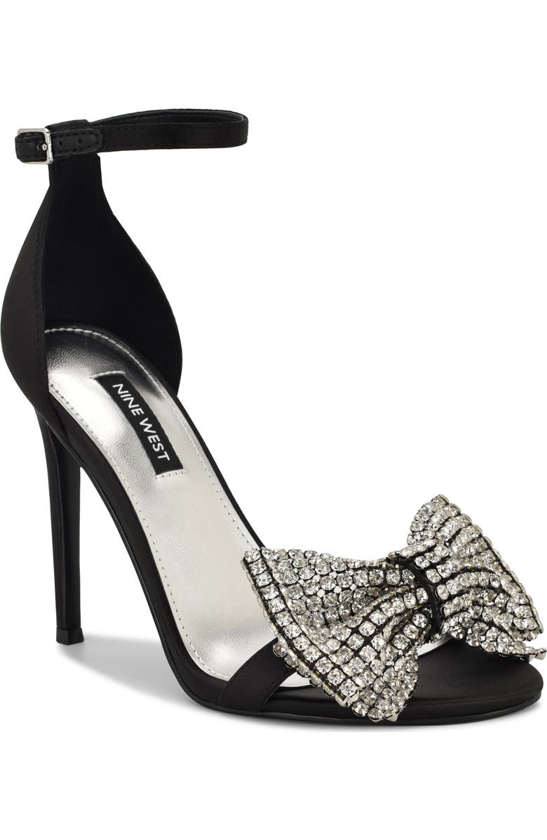 Nine West Tansie Ankle Strap Sandal, Main, color, Black