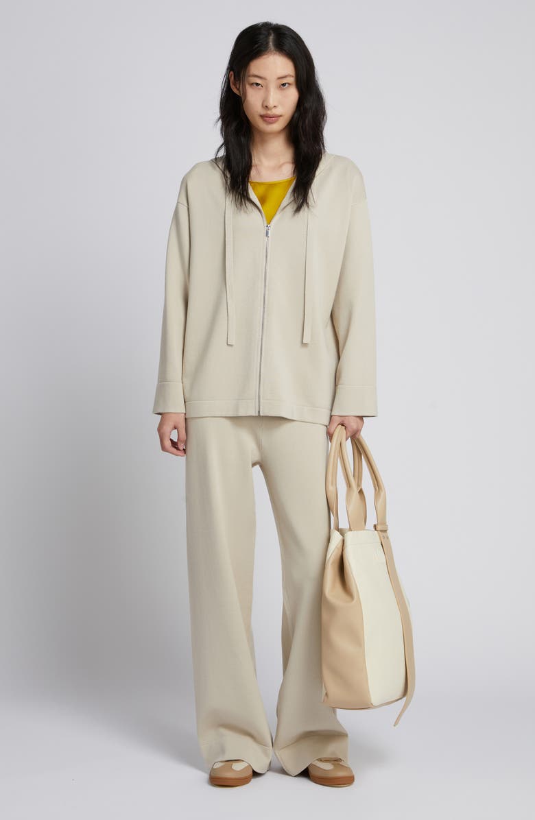 MM by Max Mara Laloa Zip Front Hoodie, Alternate, color, Ivory