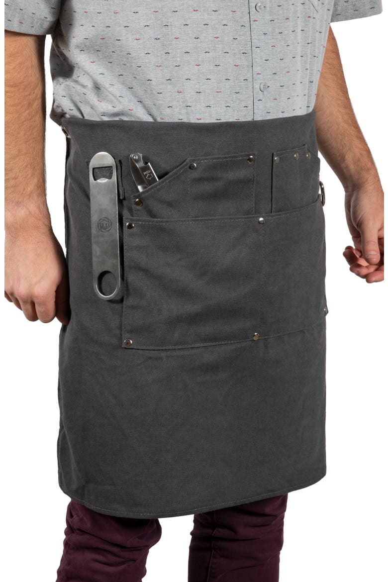Collins Waxed Canvas Mixologist Apron, Alternate, color, GRAY