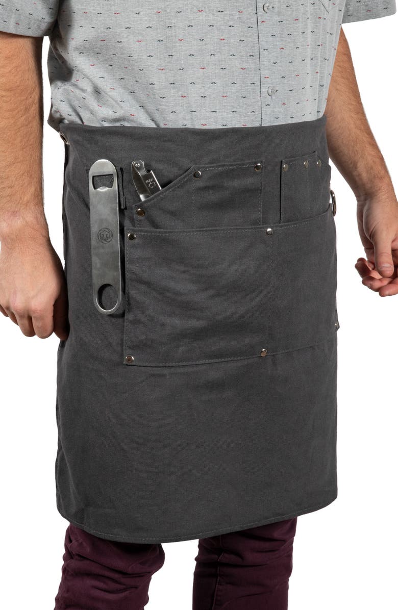 Picnic Time Collins Waxed Canvas Mixologist Apron, Alternate, color, Gray