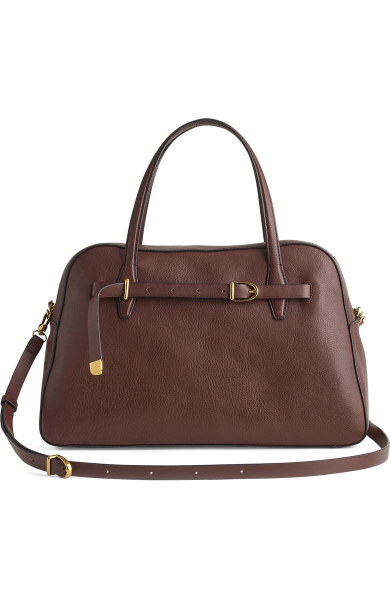Madewell The Belted Satchel Bag, Main, color, Rich Brown