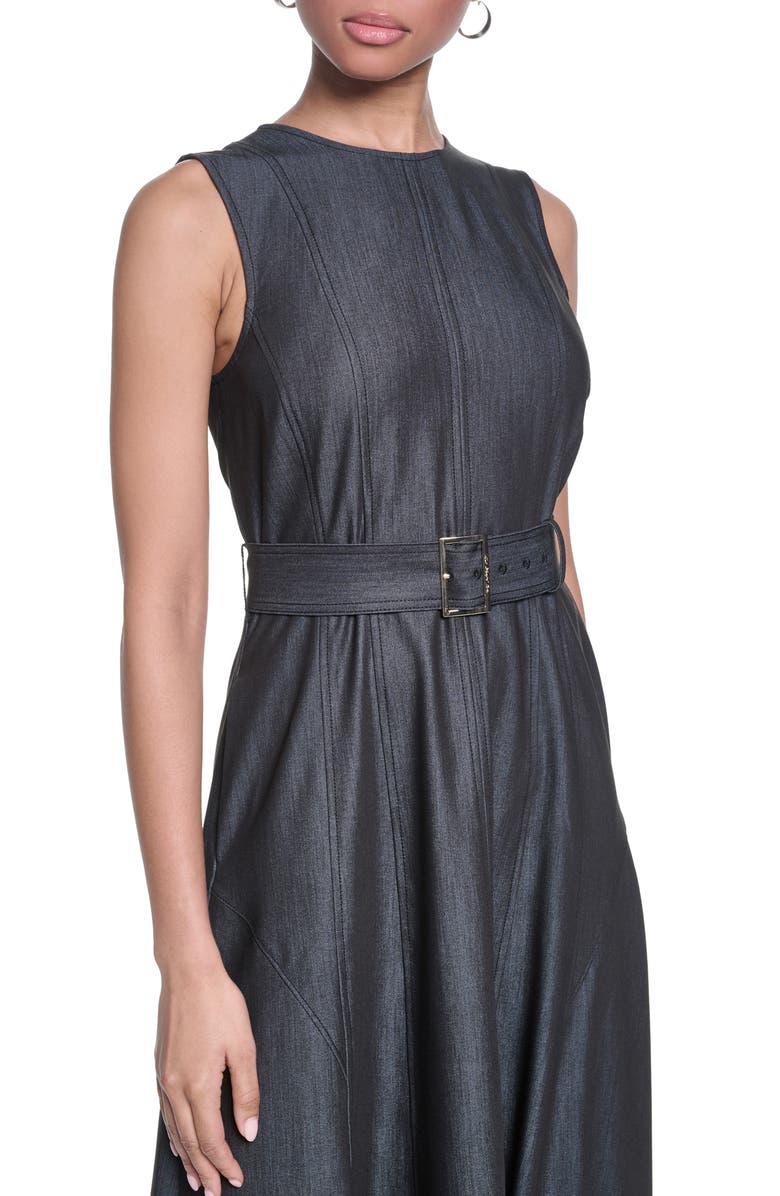 KARL LAGERFELD Belted Sleeveless Midi Dress, Alternate, color, 