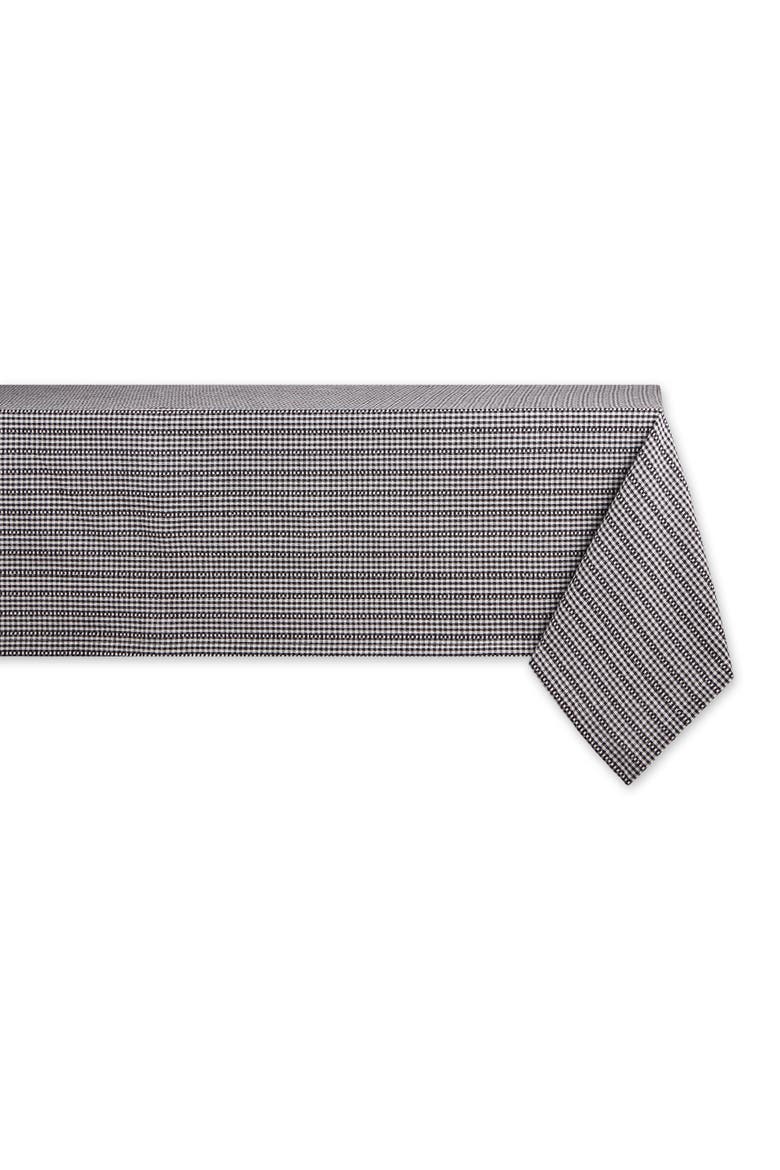 Black Farmhouse Gingham Tablecloth 52X52, Main, color, Black
