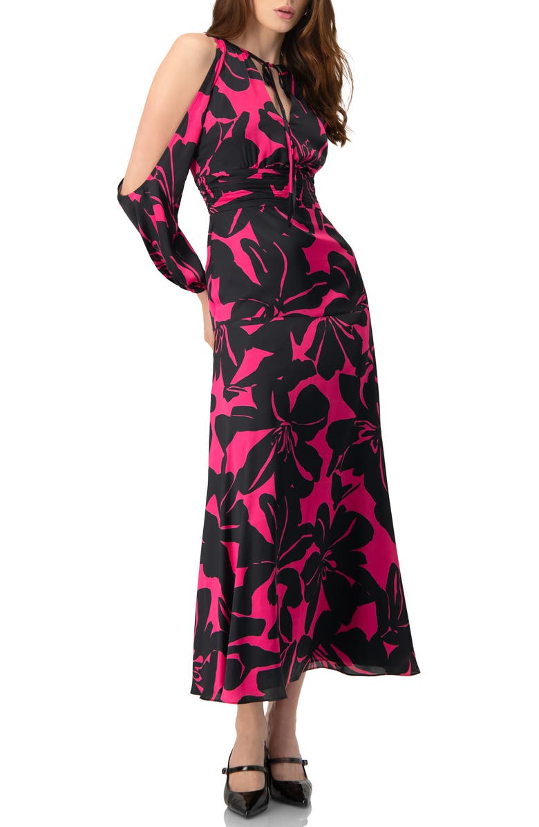 IVONNE Off-Shoulder Long Sleeve Maxi Dress, Alternate, color, Fuchsia