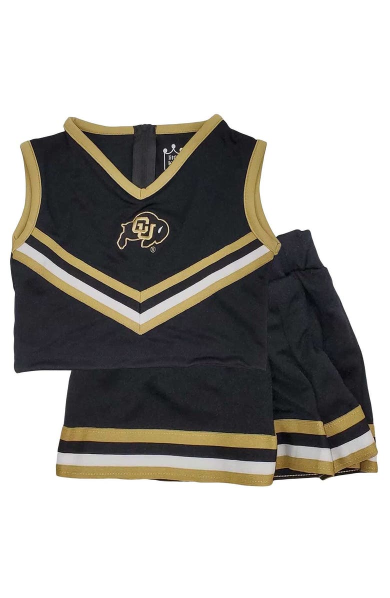 LITTLE KING Girls Youth Black Colorado Buffaloes 2-Piece Cheer Set, Main, color, Black