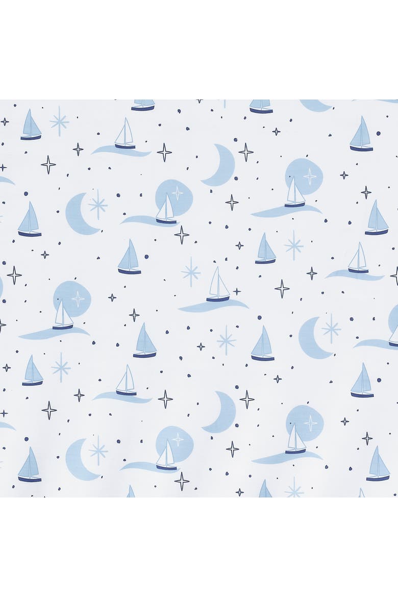 Little Skipper Cotton Nautical Sailboat Fitted Crib/Toddler Sheet, Alternate, color, White