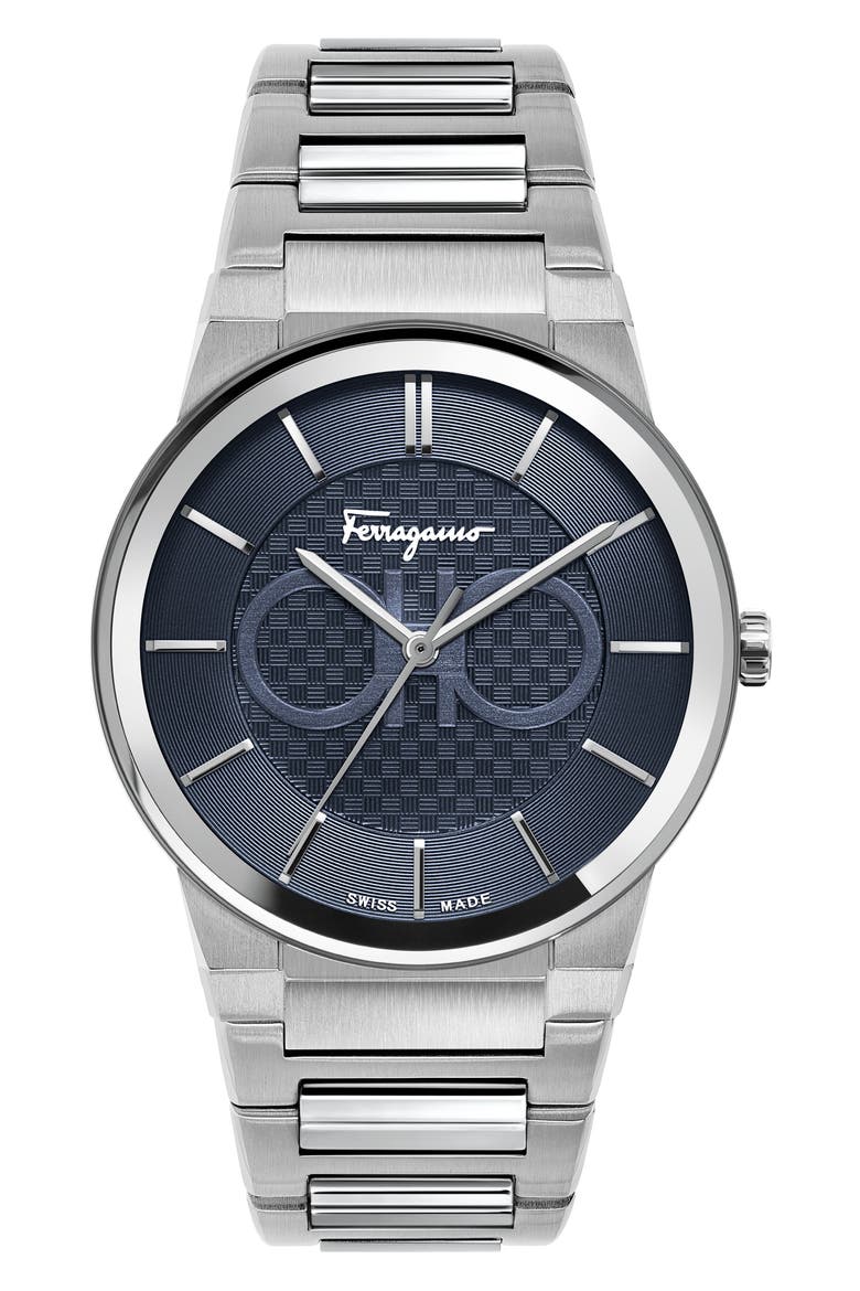 Salvatore Ferragamo Sapphire Bracelet Watch, 41mm, Main, color, STSTL