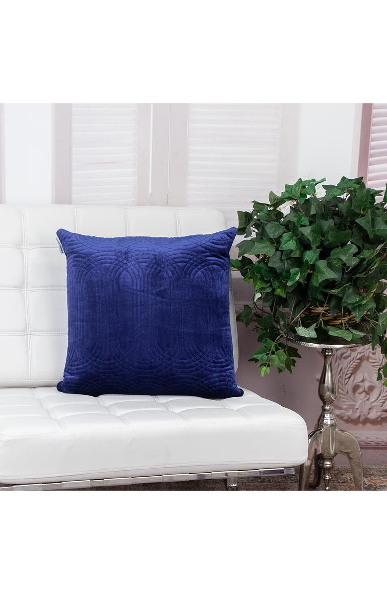 PARKLAND COLLECTION Iphis Topstitched Throw Pillow, Alternate, color, Blue