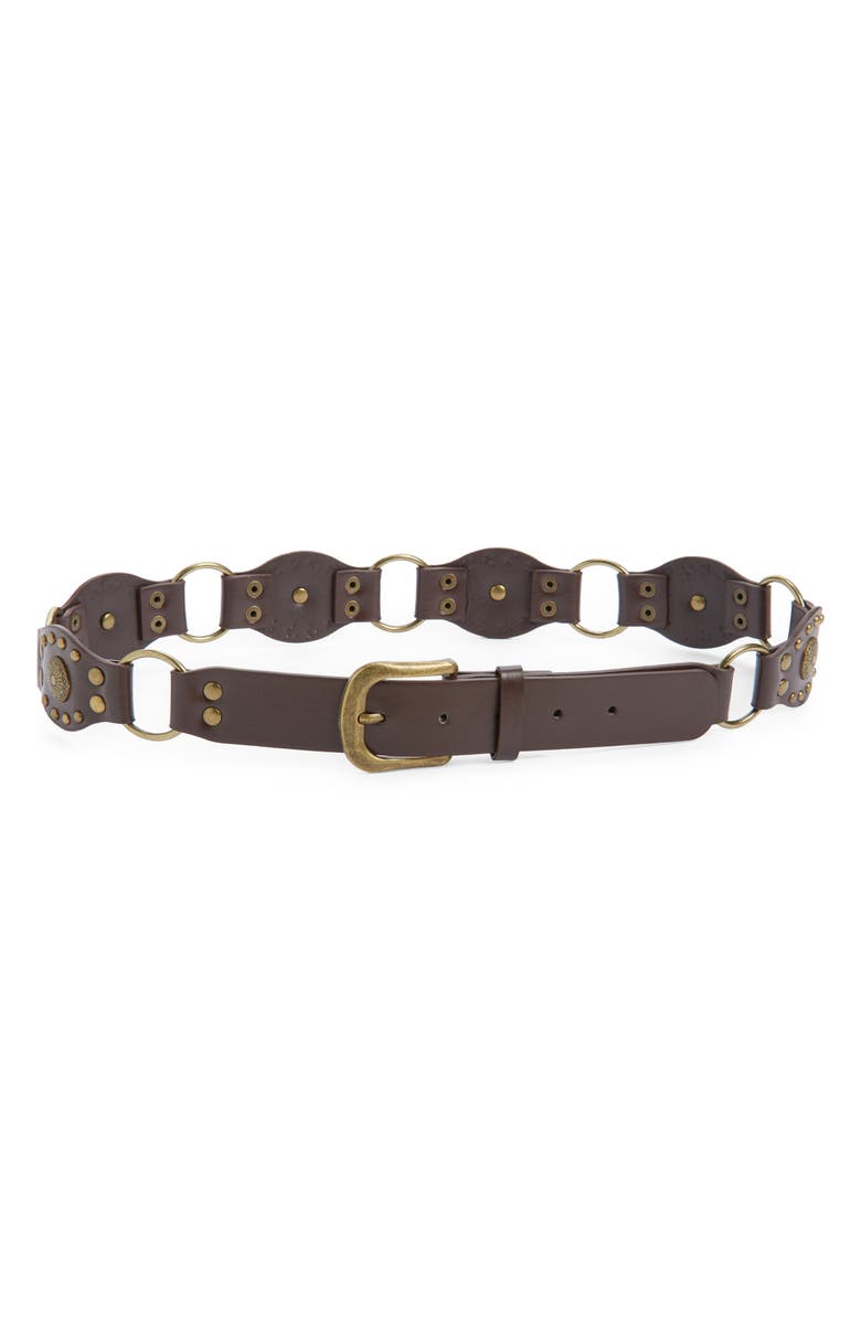 BP. Studded O-Ring Faux Leather Belt, Main, color, Brown