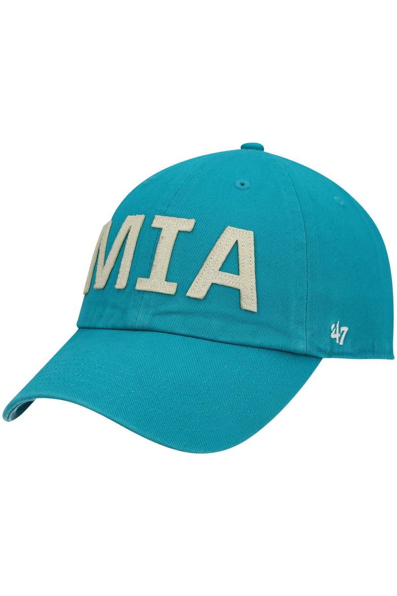 Women's '47 Aqua Miami Dolphins Finley Clean Up Adjustable Hat, Main, color, Aqua