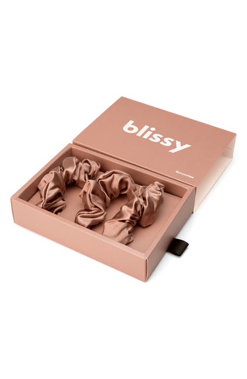 Blissy 3-pack Silk Scrunchies In Cinnamon