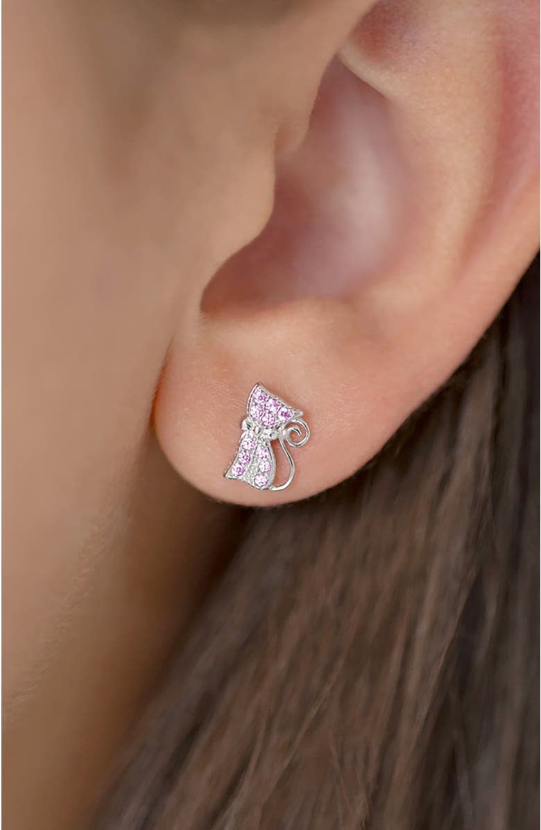 In Season Jewelry Sassy Kitty Cat Earrings, Alternate, color, Pink