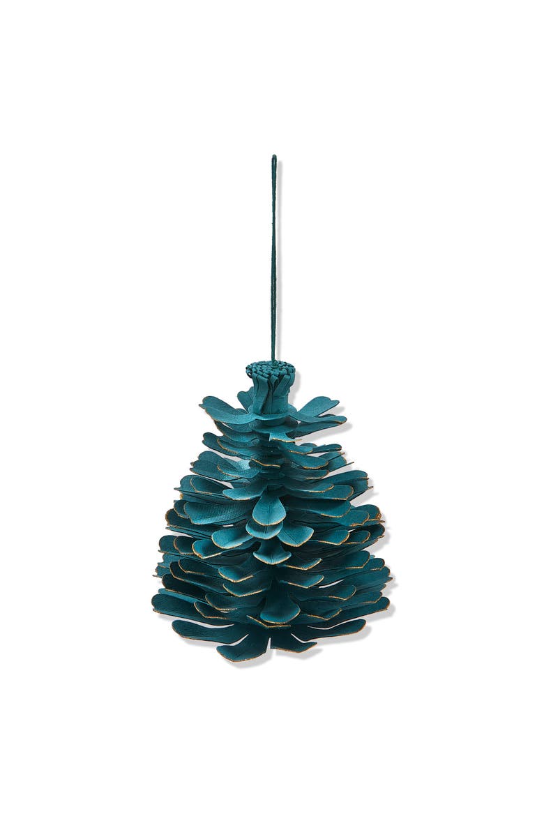 Cobalt Blue Paper Pinecone Tree Ornaments Holiday Decor, Main, color, Blue