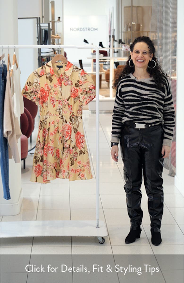 Stina Floral Print Linen Shirtdress, sales video thumbnail