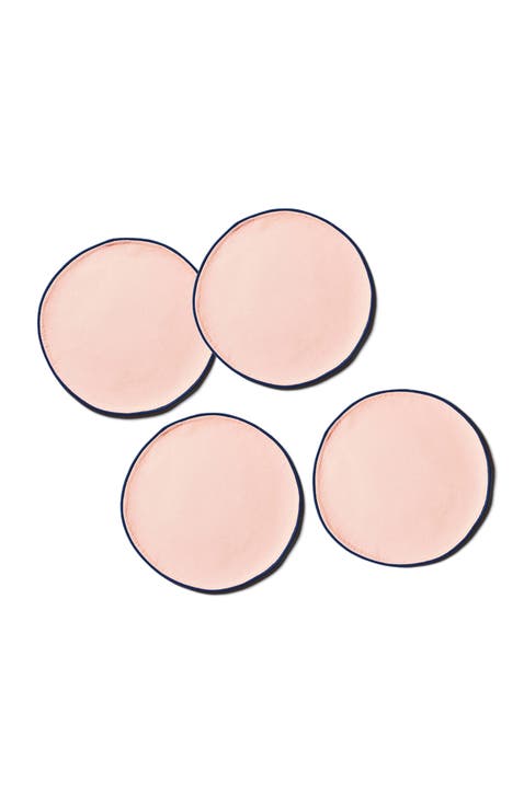 Provence and Navy Color Block Round Placemat Set of 4
