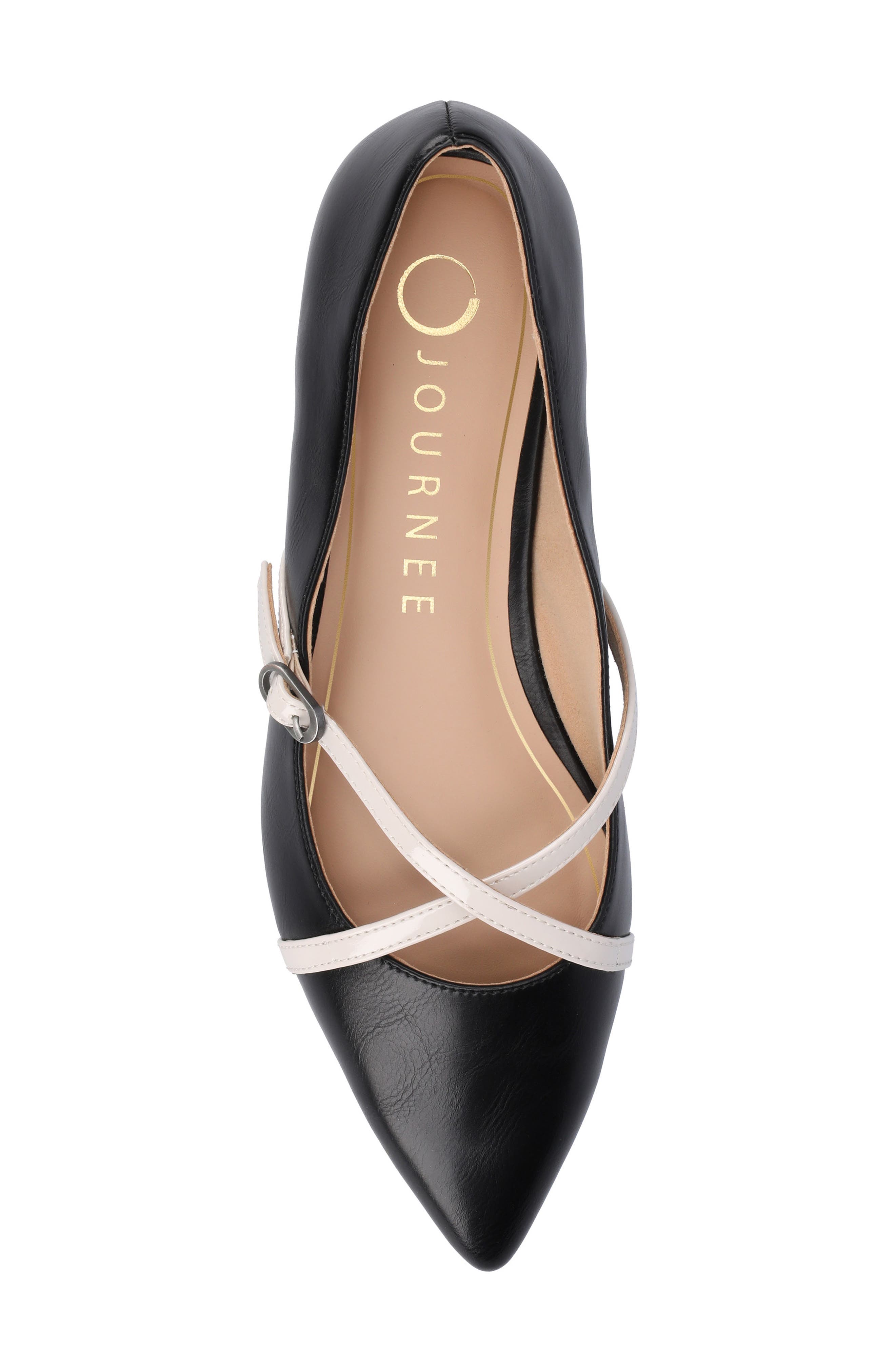 Journee Collection Camby Pointed Toe Flat, Alternate, color, Black