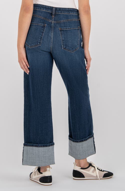 Kut From The Kloth Sienna Cuffed High Waist Relaxed Straight Leg Jeans In Blue
