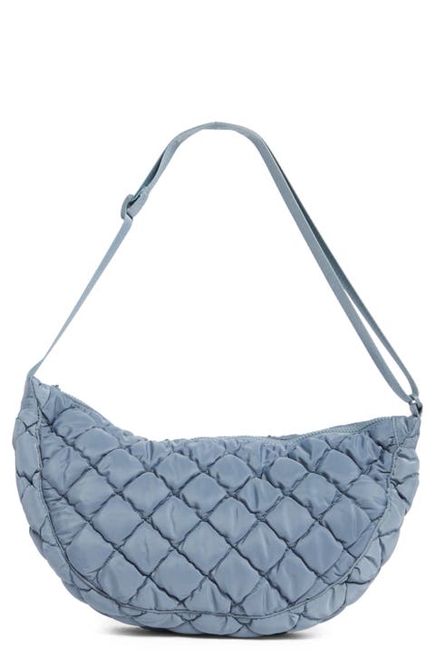 Half Moon Quilted Shoulder Bag