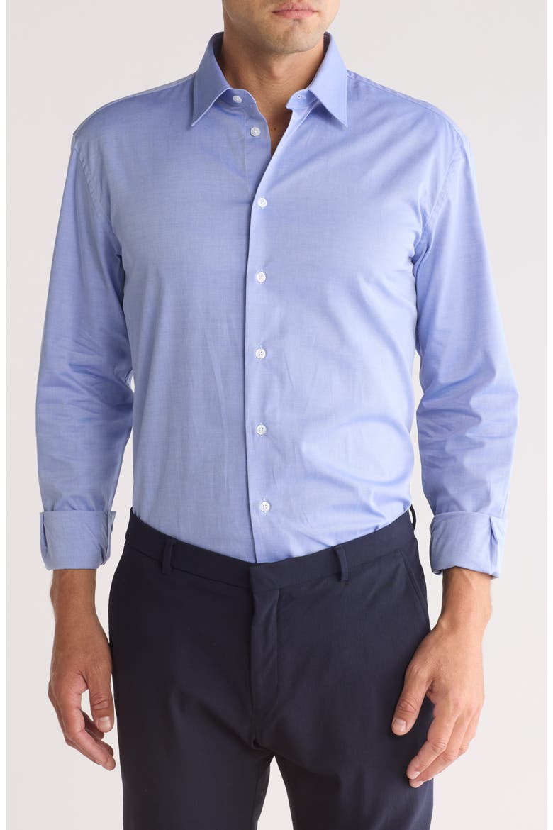 Solid Cotton Twill Dress Shirt, Main, color, SKY BLUE