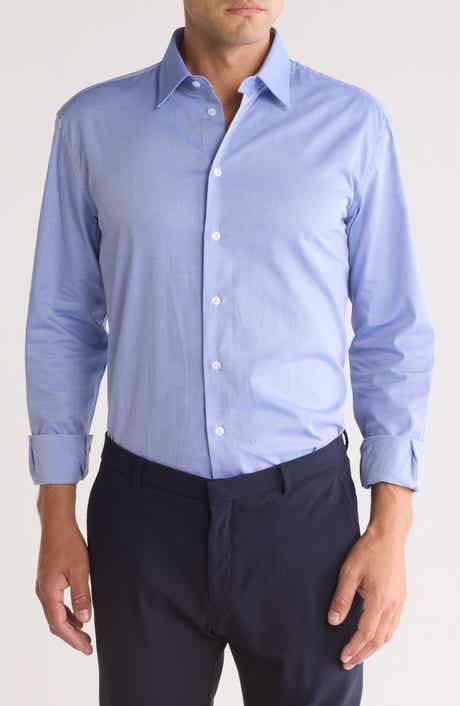 Armani Collezioni Solid Cotton Twill Dress Shirt