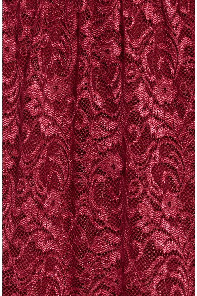 Kids' Puff Sleeve Lace Dress, Alternate, color, BURGUNDY