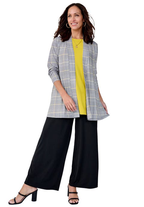 Stretch Knit Open Front Knit Topper (Plus)