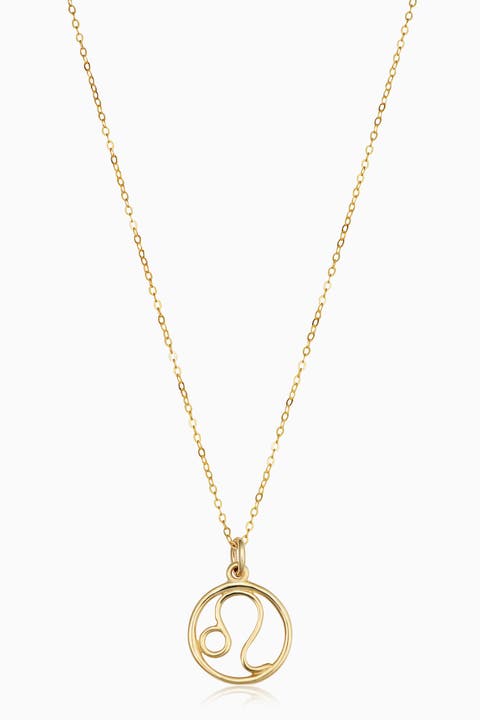 14K Gold Zodiac Pendant Necklace